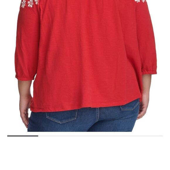 Tommy Hilfiger off the shoulder plus top size 2X red NWT in packaging - Picture 2 of 7